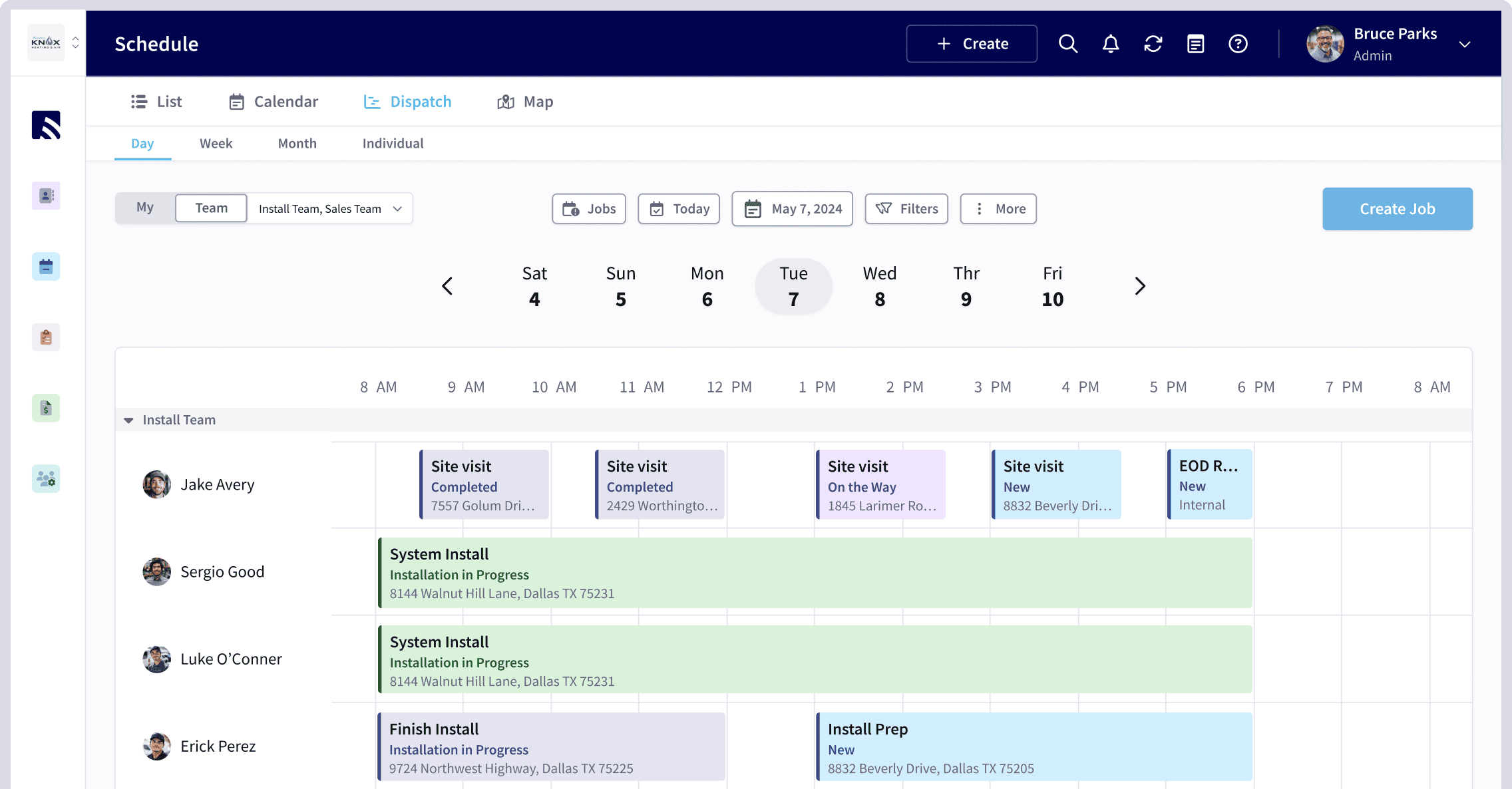 FieldPulse Schedule List View