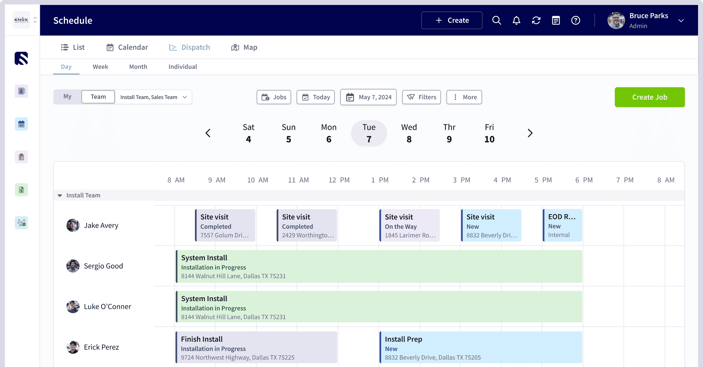 FieldPulse Schedule List View