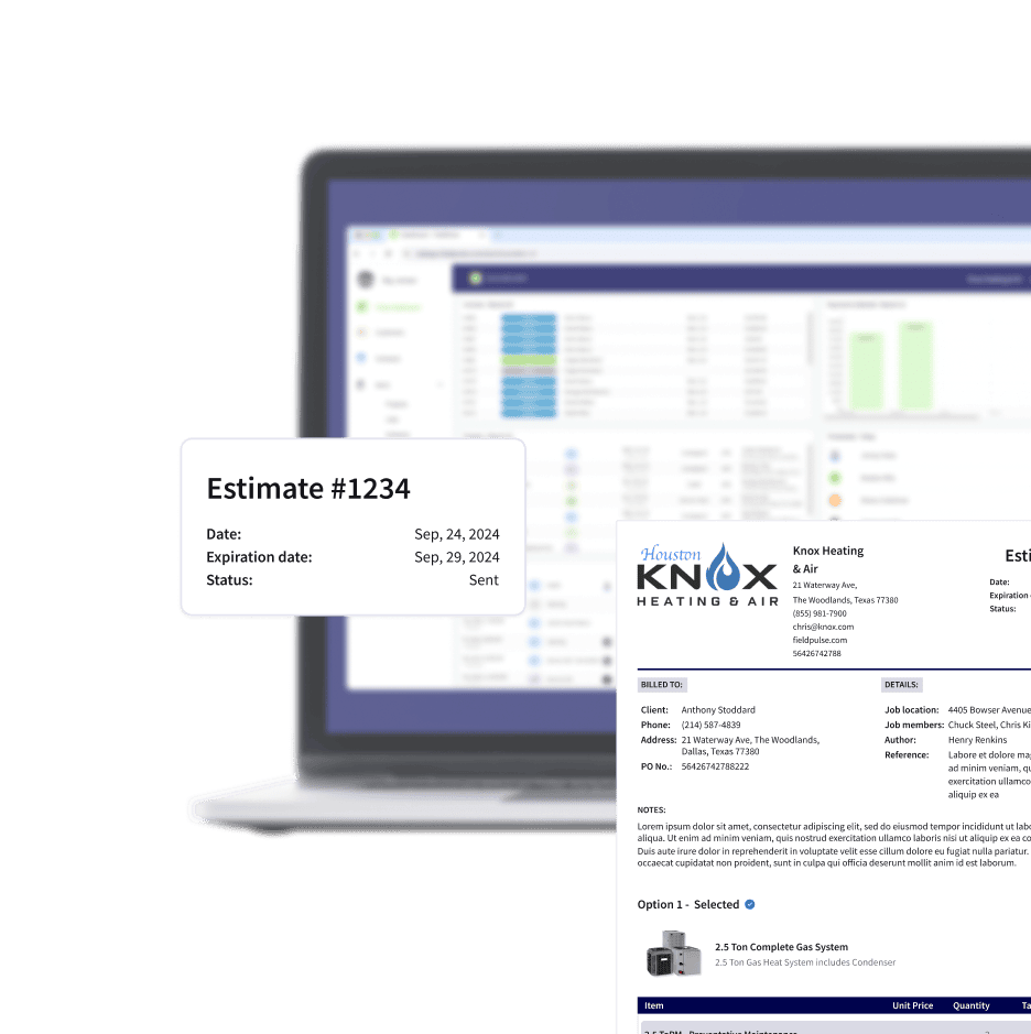 Mobile dashboard showing customer requests and completed jobs