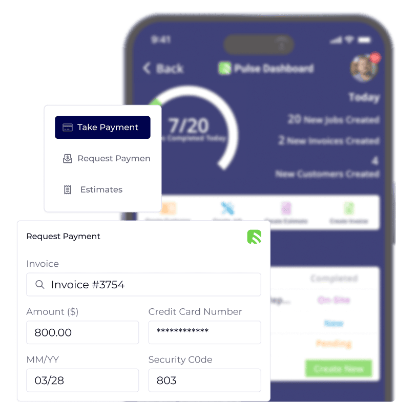 Illustration of a digital work order process for field service teams