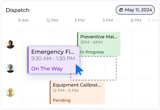 Field service app overview showcasing scheduling and dispatching features